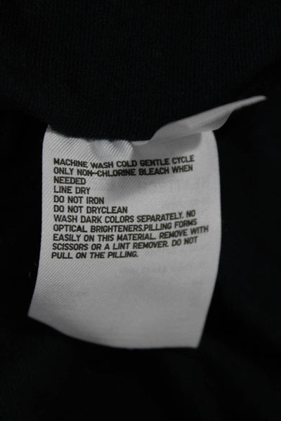Uniqlo Mens Basic VNeck Long Sleeve Rayon T-Shirt Black Solid Classic Size XL