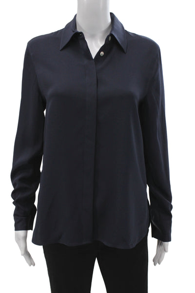 Lily Silk Women Mulberry Silk Long Sleeve Button-Up Blouse Beige Size S
