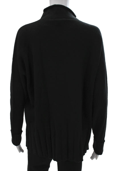 Renuar Women Pullover Sweater Black Acrylic Mock Neck Long Sleeve Size L