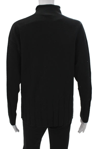 Renuar Womens Pullover Mock Neck Long Sleeve Black Acrylic Size S