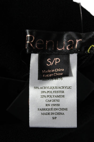 Renuar Womens Pullover Mock Neck Long Sleeve Black Acrylic Size S