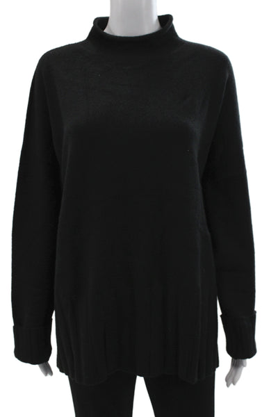 Renuar Womens Pullover Sweater Black Mock Neck Long Sleeve Acrylic Size 2XL