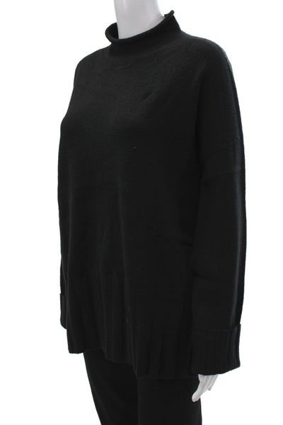 Renuar Womens Pullover Sweater Black Mock Neck Long Sleeve Acrylic Size 2XL