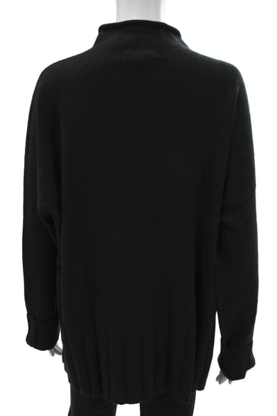Renuar Womens Pullover Sweater Black Mock Neck Long Sleeve Acrylic Size 2XL