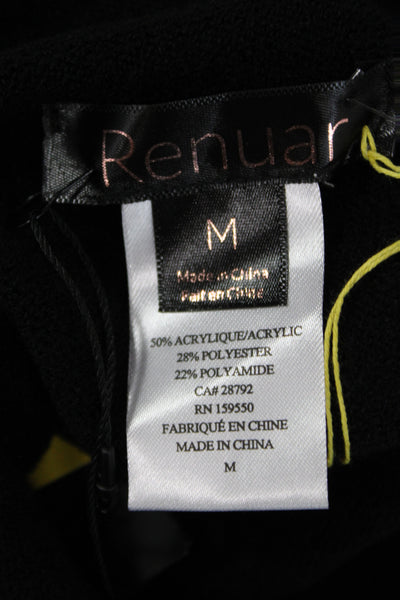 Renuar Womens Black Mock Neck Long Sleeve Sweater Solid Size M
