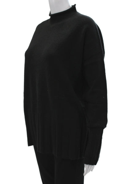 Renuar Womens Pullover Sweater Mock Neck Long Sleeve Black Size XL