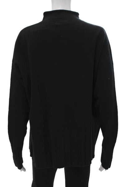Renuar Womens Pullover Sweater Mock Neck Long Sleeve Black Size XL
