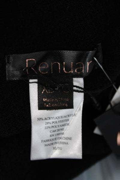 Renuar Womens Pullover Sweater Mock Neck Long Sleeve Black Size XL
