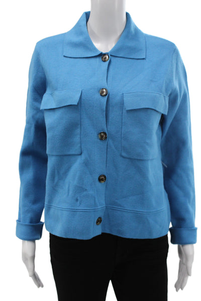 Tribal Womens Cardigan Sweater Collared Viscose Long Sleeve Blue Size XS