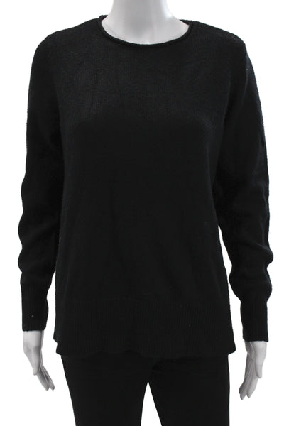 Renuar Womens Pullover Crew Neck Black Recycled Polyester Long Sleeve Size S