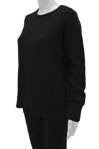 Renuar Womens Pullover Crew Neck Black Recycled Polyester Long Sleeve Size S
