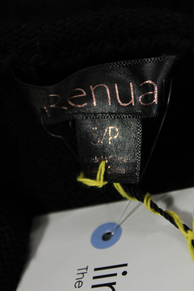 Renuar Womens Pullover Crew Neck Black Recycled Polyester Long Sleeve Size S