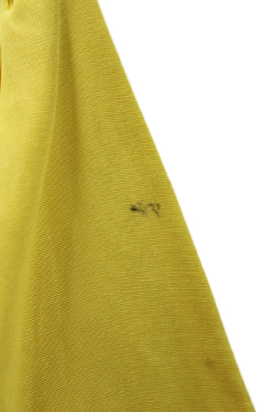 Tibi Women Silk Halter Sleeveless Blouse Yellow Bohemian Button Size 8