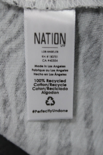 Nation LTD Womens Zebra T-Shirt Black Recycled Cotton Short Sleeve Size M