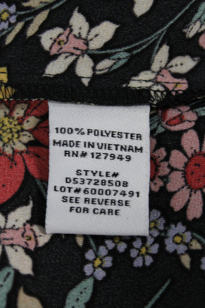 Emma & Michele Womens Black Floral Halter Maxi Dress Tie Sleeveless Size M