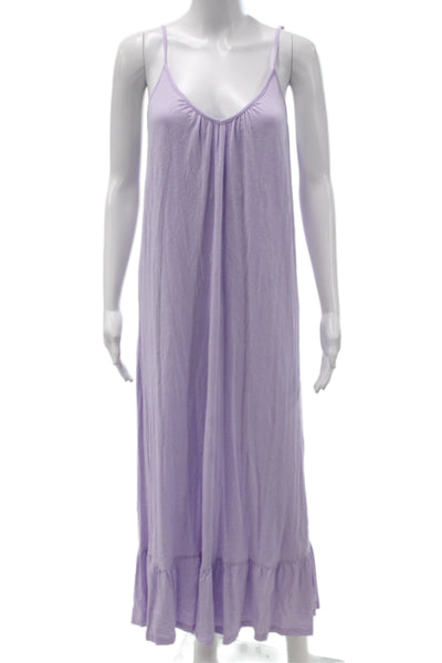 Sundry Womens Purple Cotton V Neck Sleeveless Maxi Dress Size 2
