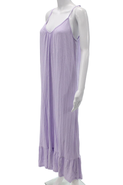 Sundry Womens Purple Cotton V Neck Sleeveless Maxi Dress Size 2