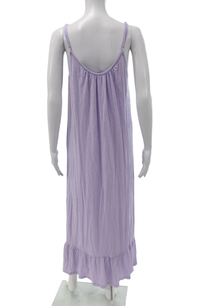 Sundry Womens Purple Cotton V Neck Sleeveless Maxi Dress Size 2