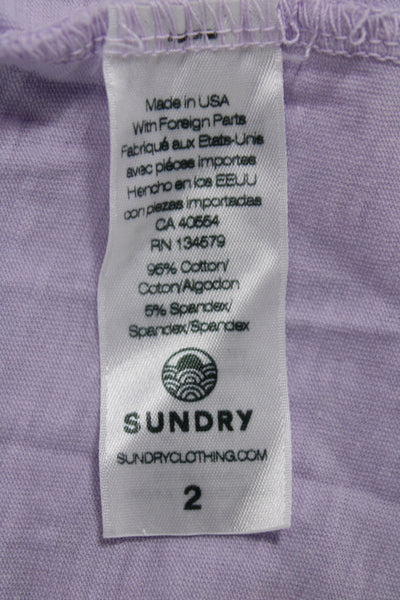 Sundry Womens Purple Cotton V Neck Sleeveless Maxi Dress Size 2