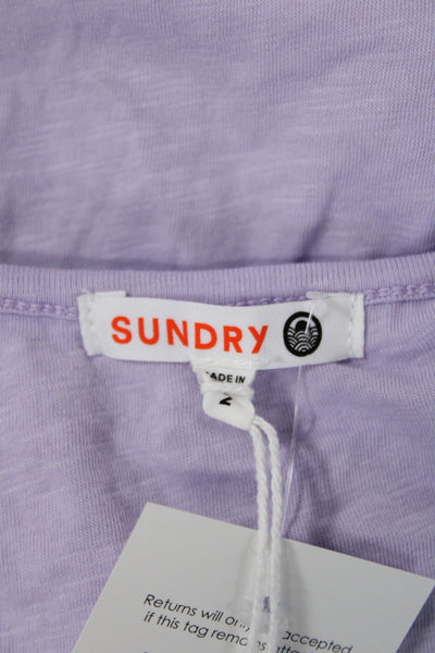 Sundry Womens Purple Cotton V Neck Sleeveless Maxi Dress Size 2