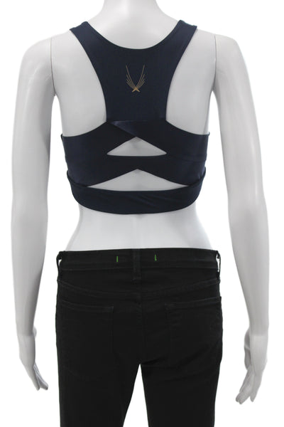 Lucas Hugh Womens Polyamide Sports Bra Navy Blue Size S