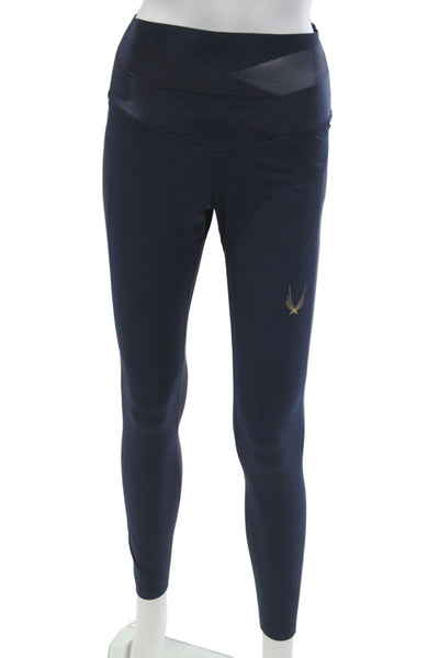 Lucas Hugh Womens Compression Leggings Blue Polyamide Size M