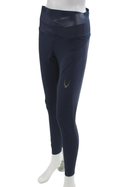 Lucas Hugh Womens Compression Leggings Blue Polyamide Size M