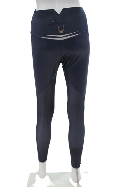 Lucas Hugh Womens Compression Leggings Blue Polyamide Size M