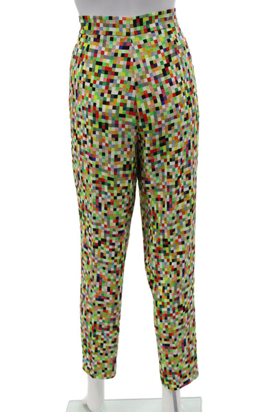 Akris Punto Womens Ankle Pants Multicolor Check Viscose Inseam 28 Size 4