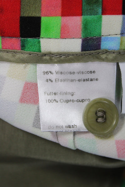 Akris Punto Womens Ankle Pants Multicolor Check Viscose Inseam 28 Size 4