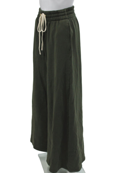 Les Tien Womens Green Cotton Drawstring Sweatpants Athleisure Size 28