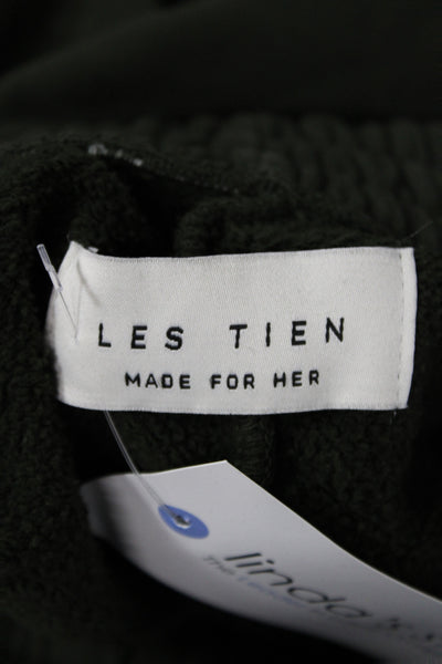Les Tien Womens Green Cotton Drawstring Sweatpants Athleisure Size 28