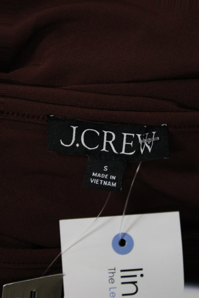 J Crew Women Cowl Neck Sleeveless Basic Tank Solid Brown Polyester Size S