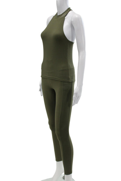 Carbon 38 Womens Tank Top Leggings Set Green Size Small/Extra Small