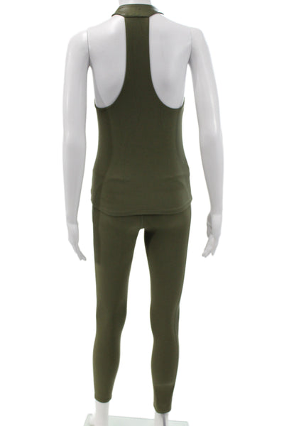 Carbon 38 Womens Tank Top Leggings Set Green Size Small/Extra Small