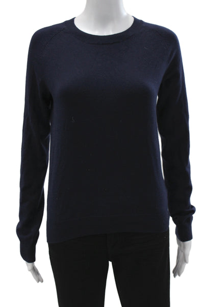 Majestic Filatures Womens Pullover Sweater Blue Organic Cotton Crewneck Size 1