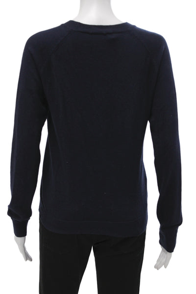 Majestic Filatures Womens Pullover Sweater Blue Organic Cotton Crewneck Size 1