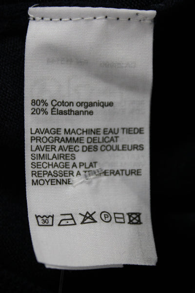 Majestic Filatures Womens Pullover Sweater Blue Organic Cotton Crewneck Size 1