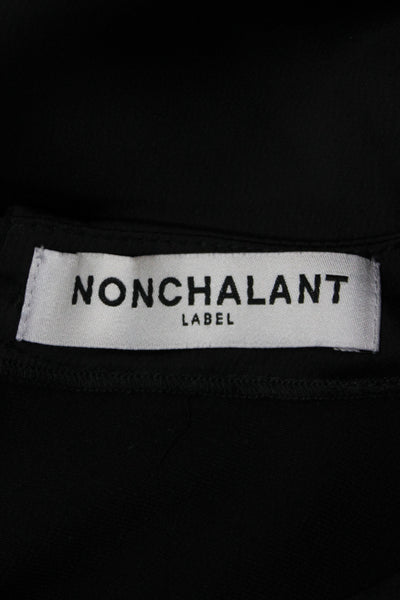 Nonchalant Label Womens Cropped Sleeveless Black Blouse 80s Size XS