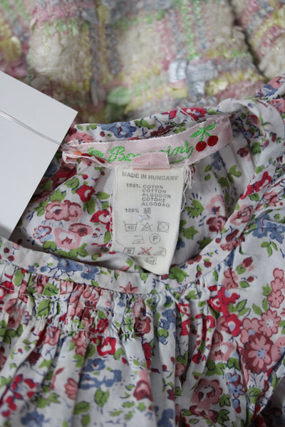 Bonpoint Girls Sleeveless Scoop Neck Floral Printed Top White Multi Size 3