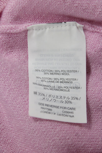 J Crew Womens Pink Cotton Mock Neck Pullover Sweater Long Sleeve Size 2XS