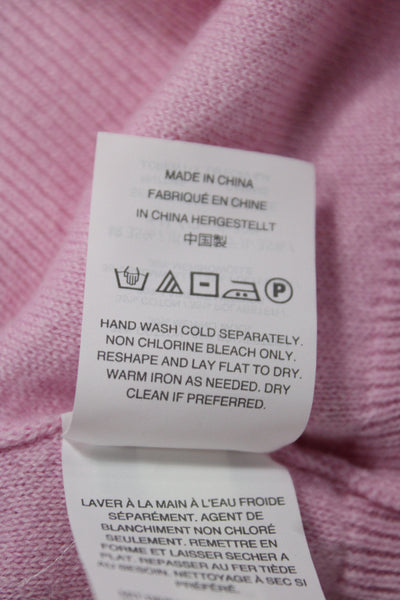 J Crew Womens Pink Cotton Mock Neck Pullover Sweater Long Sleeve Size 2XS