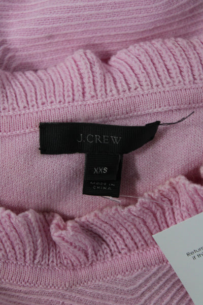J Crew Womens Pink Cotton Mock Neck Pullover Sweater Long Sleeve Size 2XS