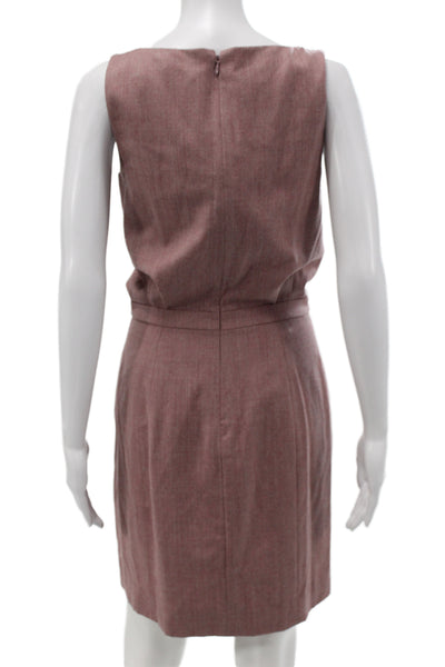 J Crew Womens Blouson Sleeveless Cowl Neck Wool Pink Short Dress Zip Size 0