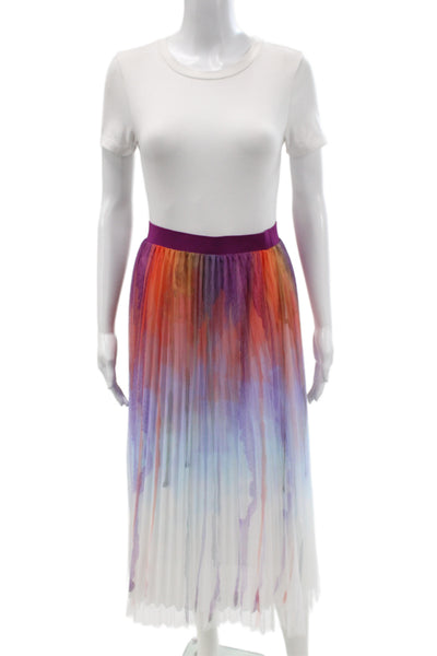 Zero Degrees Celsius Women Long Pleated Multicolor Polyester Skirt Size S