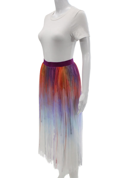 Zero Degrees Celsius Women Long Pleated Multicolor Polyester Skirt Size S