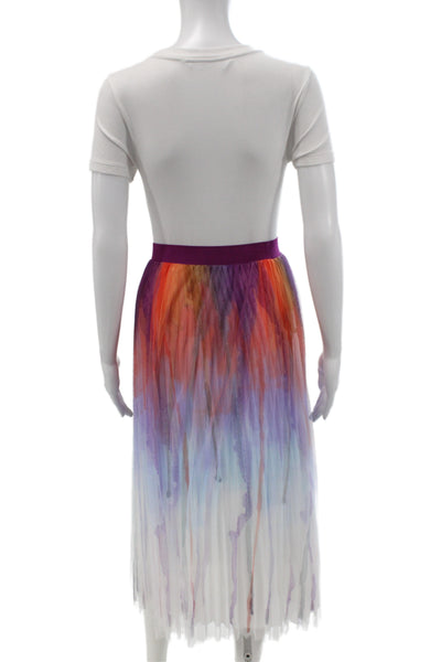 Zero Degrees Celsius Women Long Pleated Multicolor Polyester Skirt Size S