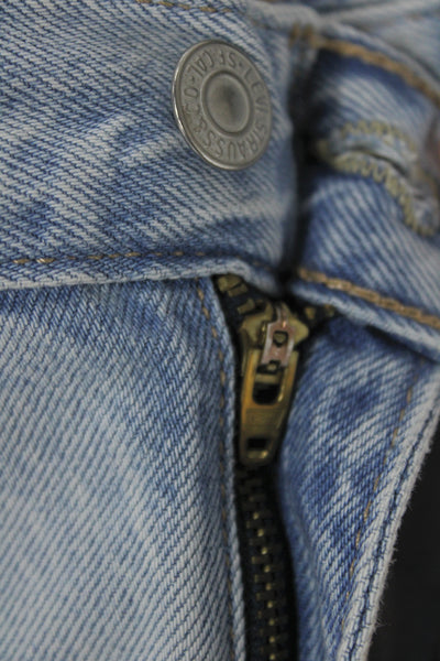 Levis Womens Straight Blue Jeans Mid Rise 100% Cotton Button Fly Size 29