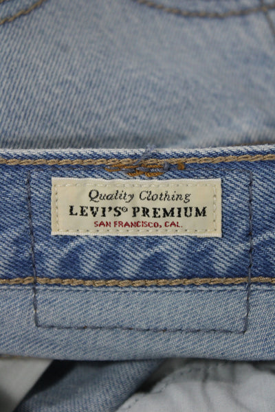 Levis Womens Straight Blue Jeans Mid Rise 100% Cotton Button Fly Size 29