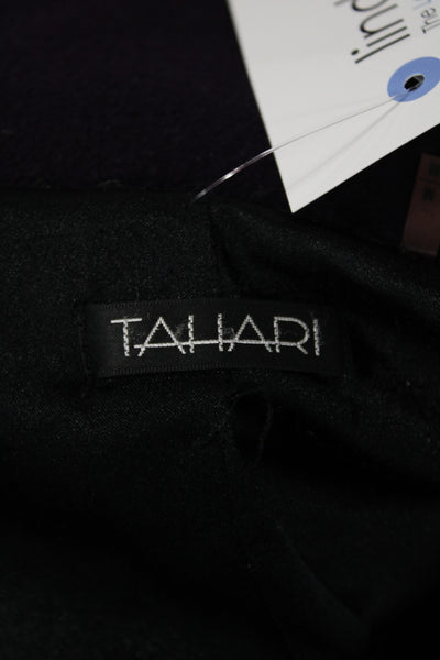 Tahari Womens Purple Polyester Overcoat Snap Closure Long Sleeve Size M